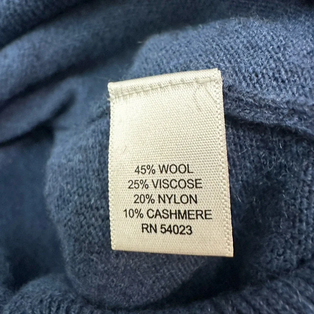 Banana Republic Men's Crewneck Sweater Med Italian Yarn Wool Cashmere Blend Blue